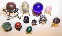 Six Various Stone Spheres Diameter of largest 4 inches.