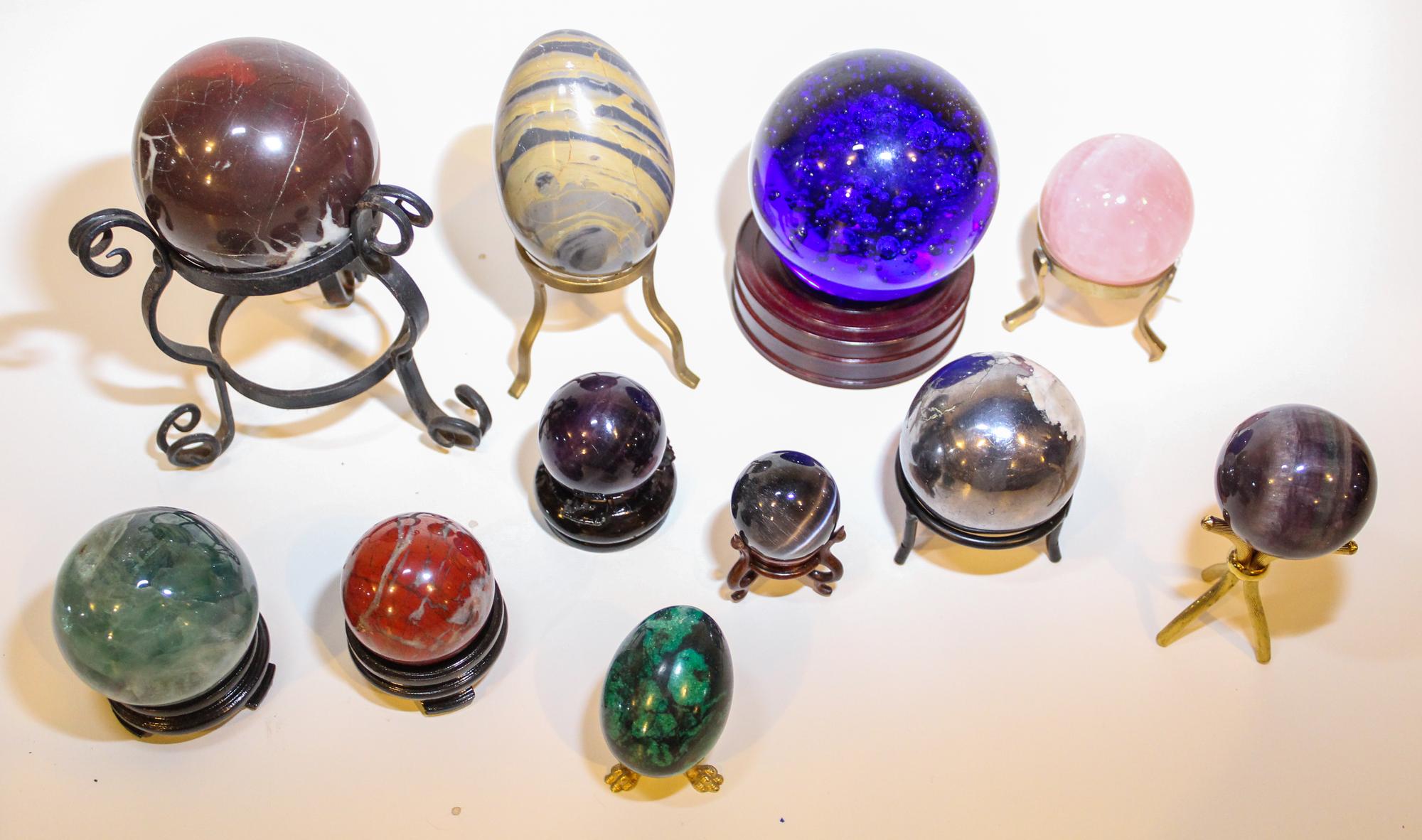 Six Various Stone Spheres Diameter of largest 4 inches.