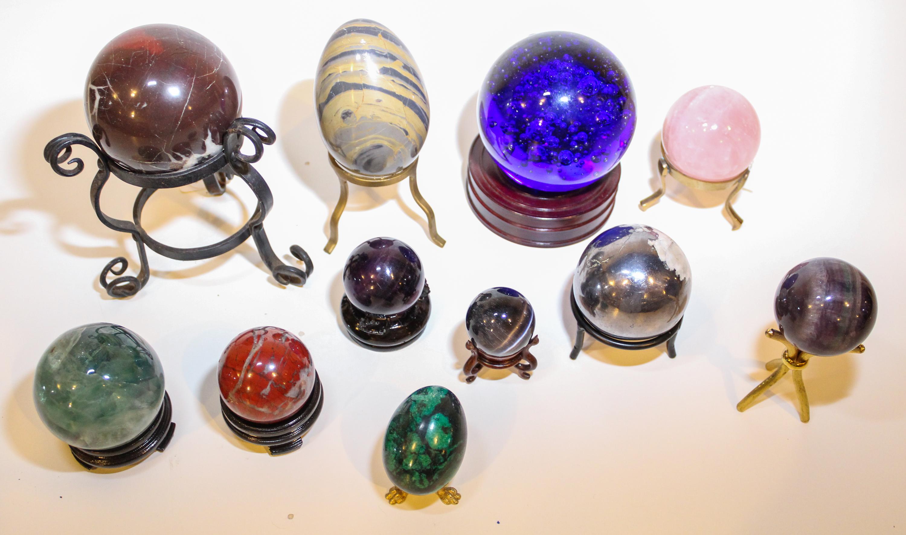 Six Various Stone Spheres Diameter of largest 4 inches.