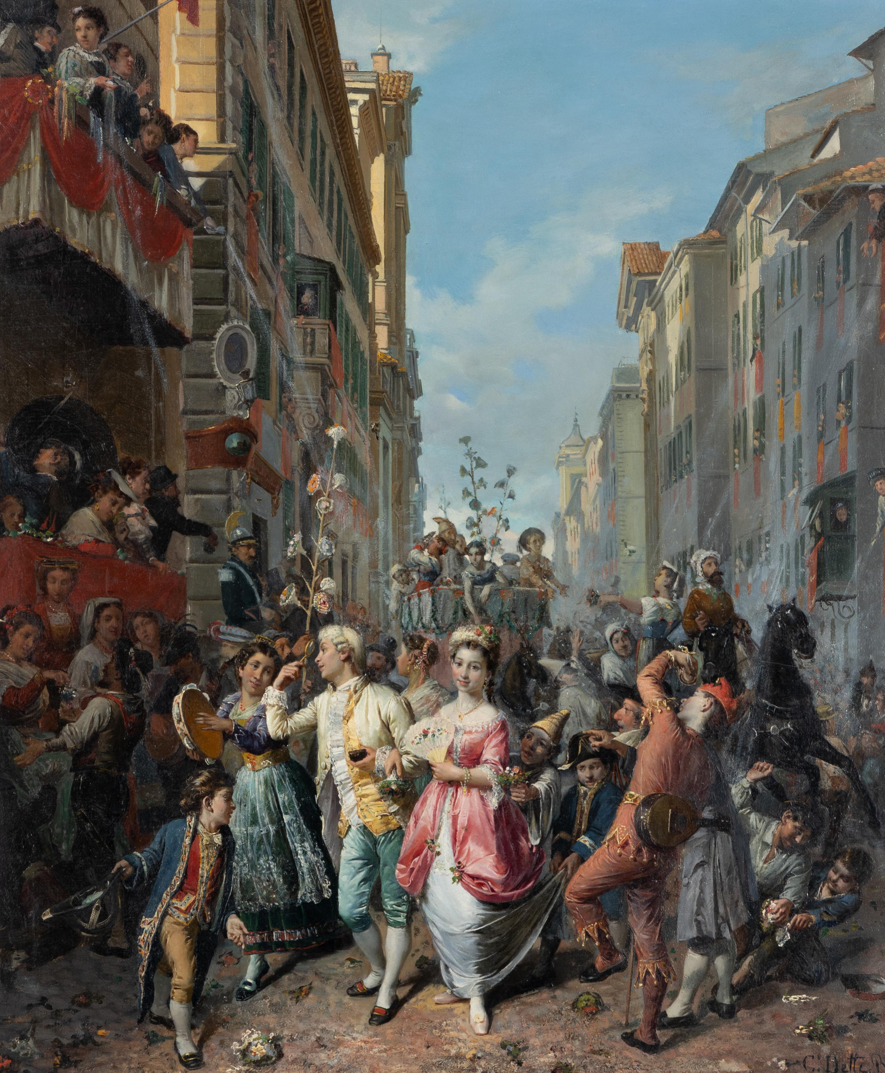 Cesare Auguste Detti (Italian, 1847-1914) — Carnival Scene, 1870