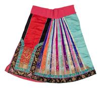 A Embroidered and Multicolored Silk Apron Skirt