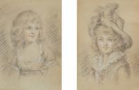 A Pair of French Pastel Portraits of a Young Girl and Young Boy