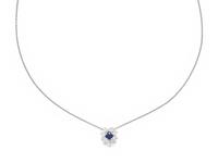 TIFFANY & CO., SAPPHIRE AND DIAMOND PENDANT/NECKLACE