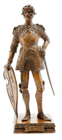 A German Carved Wood Figure of a Knight Height overall 9 3/8 inches.