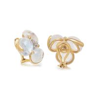 MAZ, MOONSTONE AND DIAMOND CLIP EARRINGS