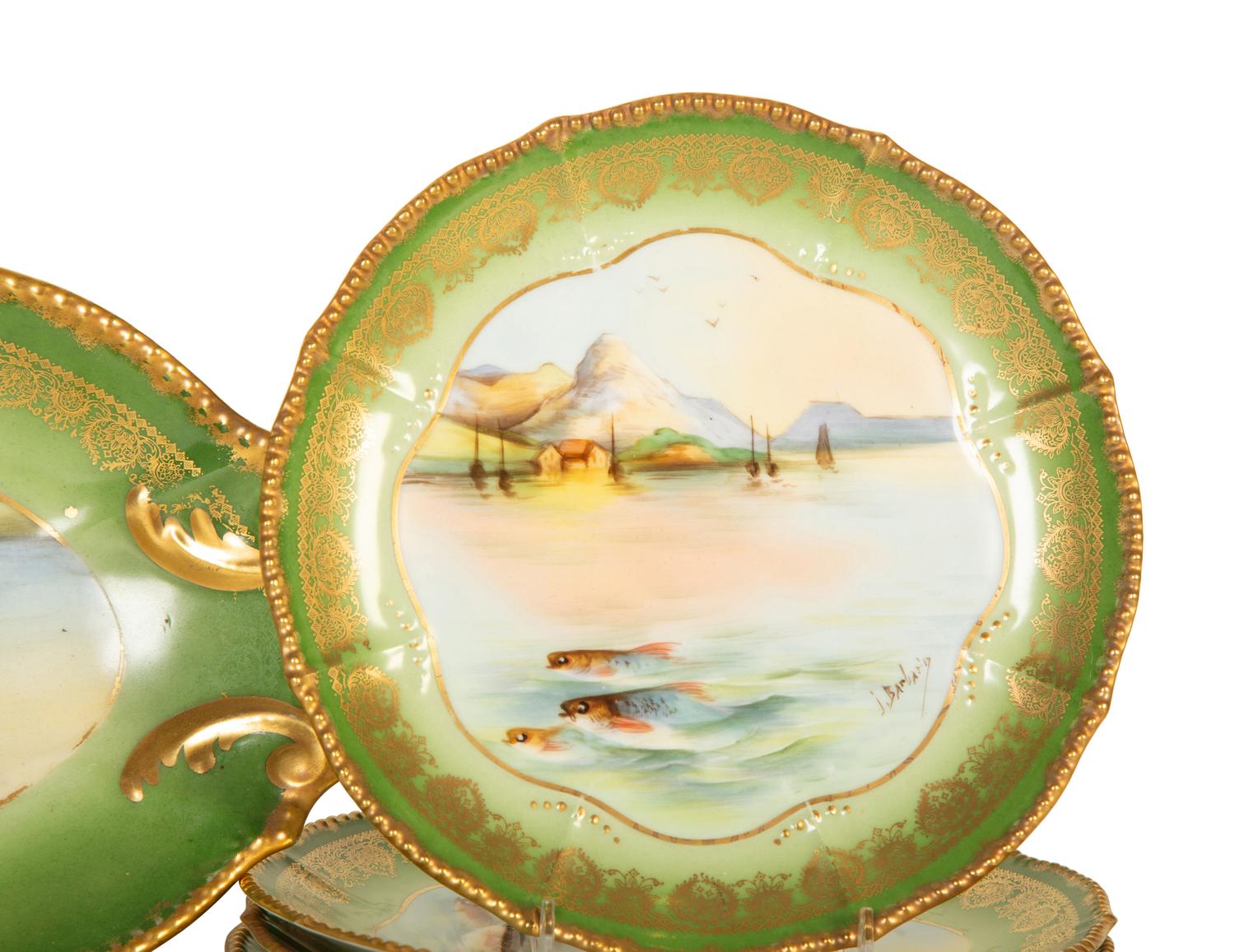 A Limoges Porcelain Fish Service