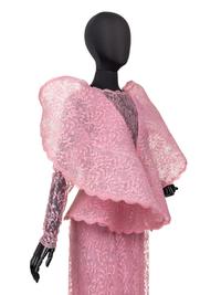 Pierre Cardin Haute Couture Wired Collar Lace Dress, 1987