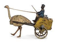 A Lehmann 'Kamerun' Tin Lithograph Ostrich Cart Toy