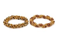 COLLECTION OF YELLOW GOLD AND GEMSTONE BEADED BRACELETS