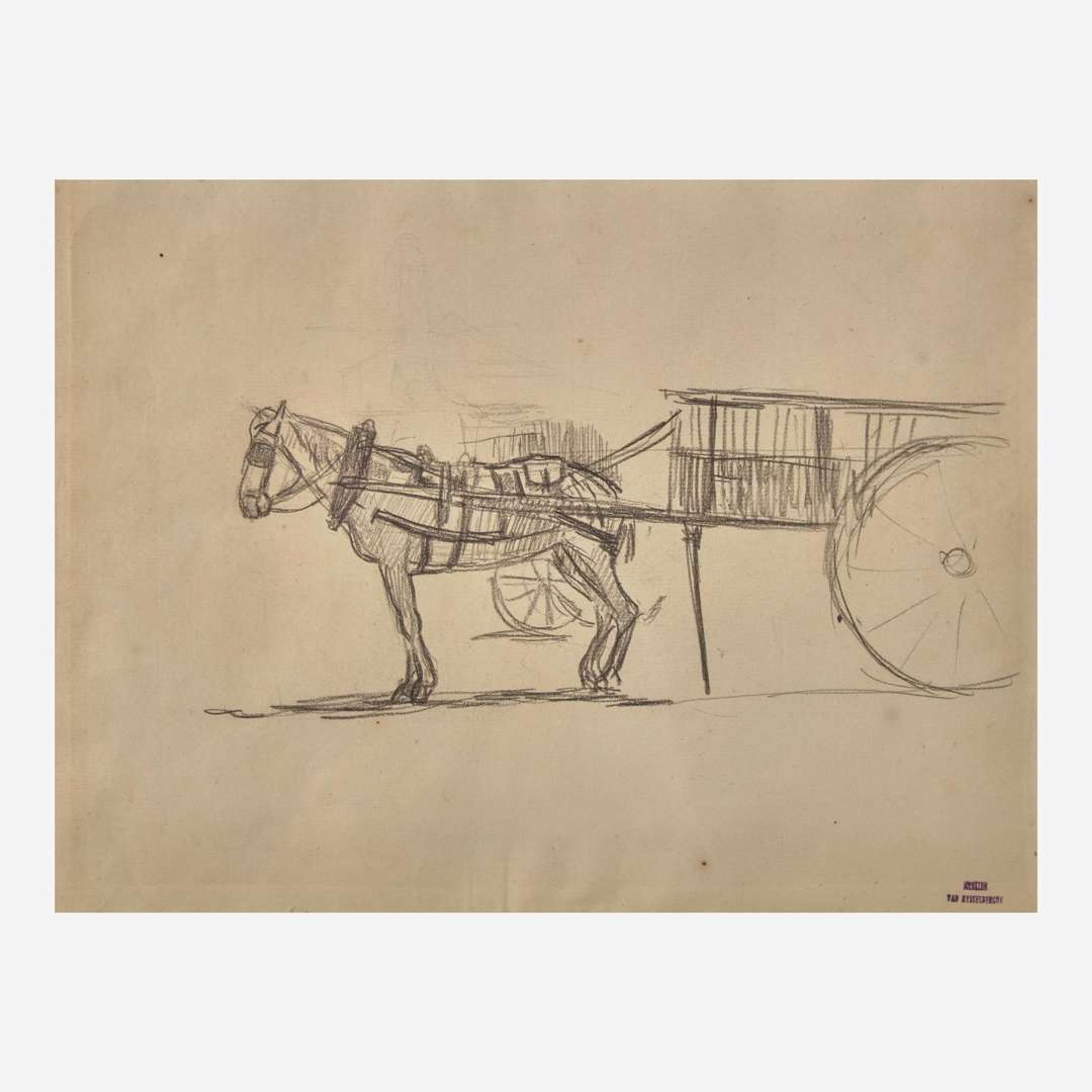 Théo van Rysselberghe (Belgian, 1862–1926) Study of a Horse Cart