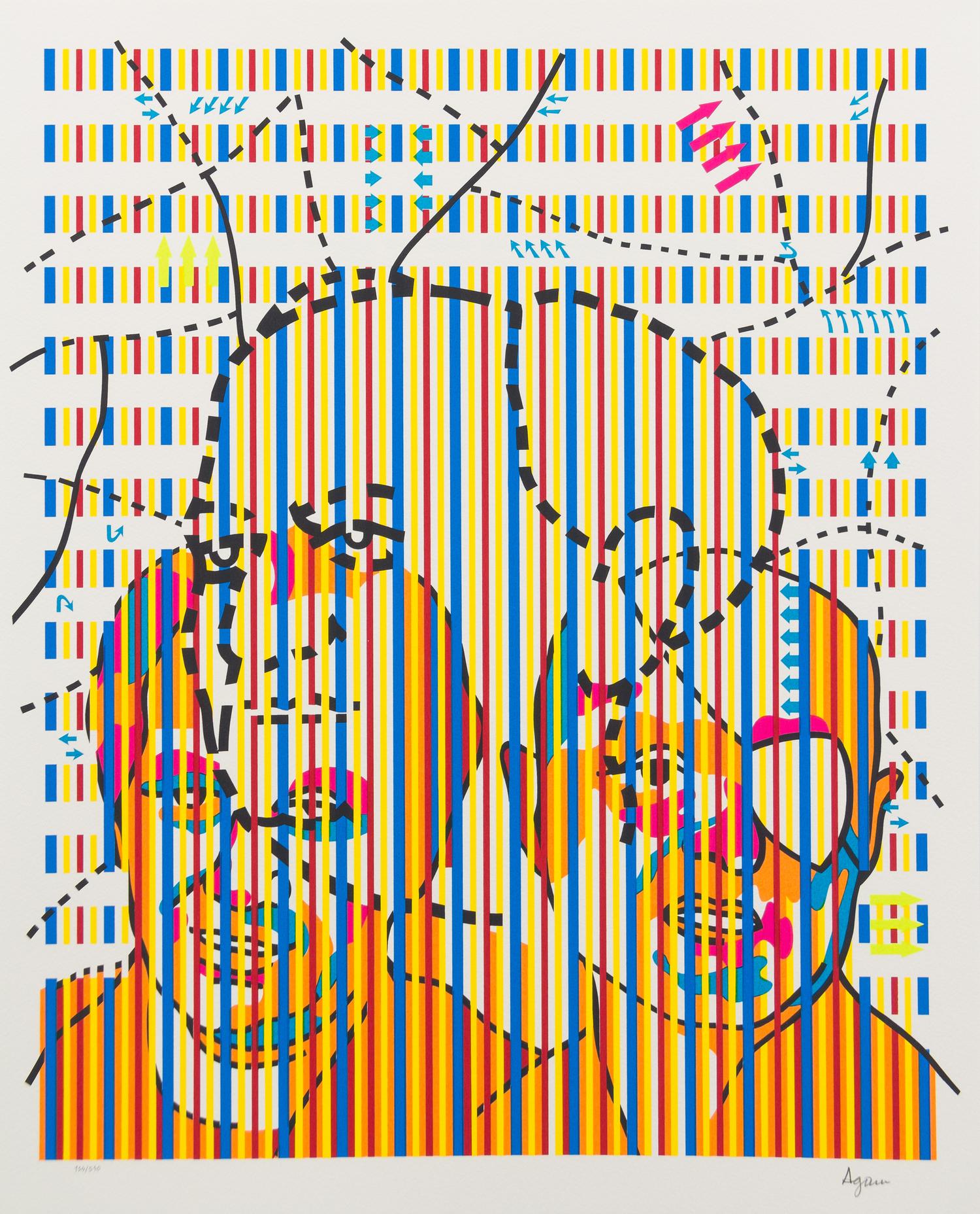 Yaacov Agam, (Israeli, b. 1928), Ben Gurion (folio containing 10 color silkscreens; each signed and numbered 154/540 in pencil to margi