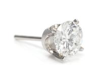 A White Gold and Diamond Stud Earring, 0.50 dwts.
