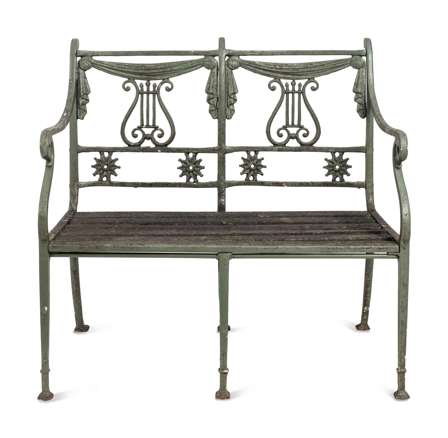 A Painted Metal Garden Furniture Suite