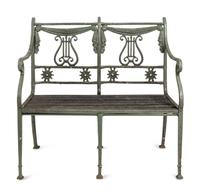 A Painted Metal Garden Furniture Suite