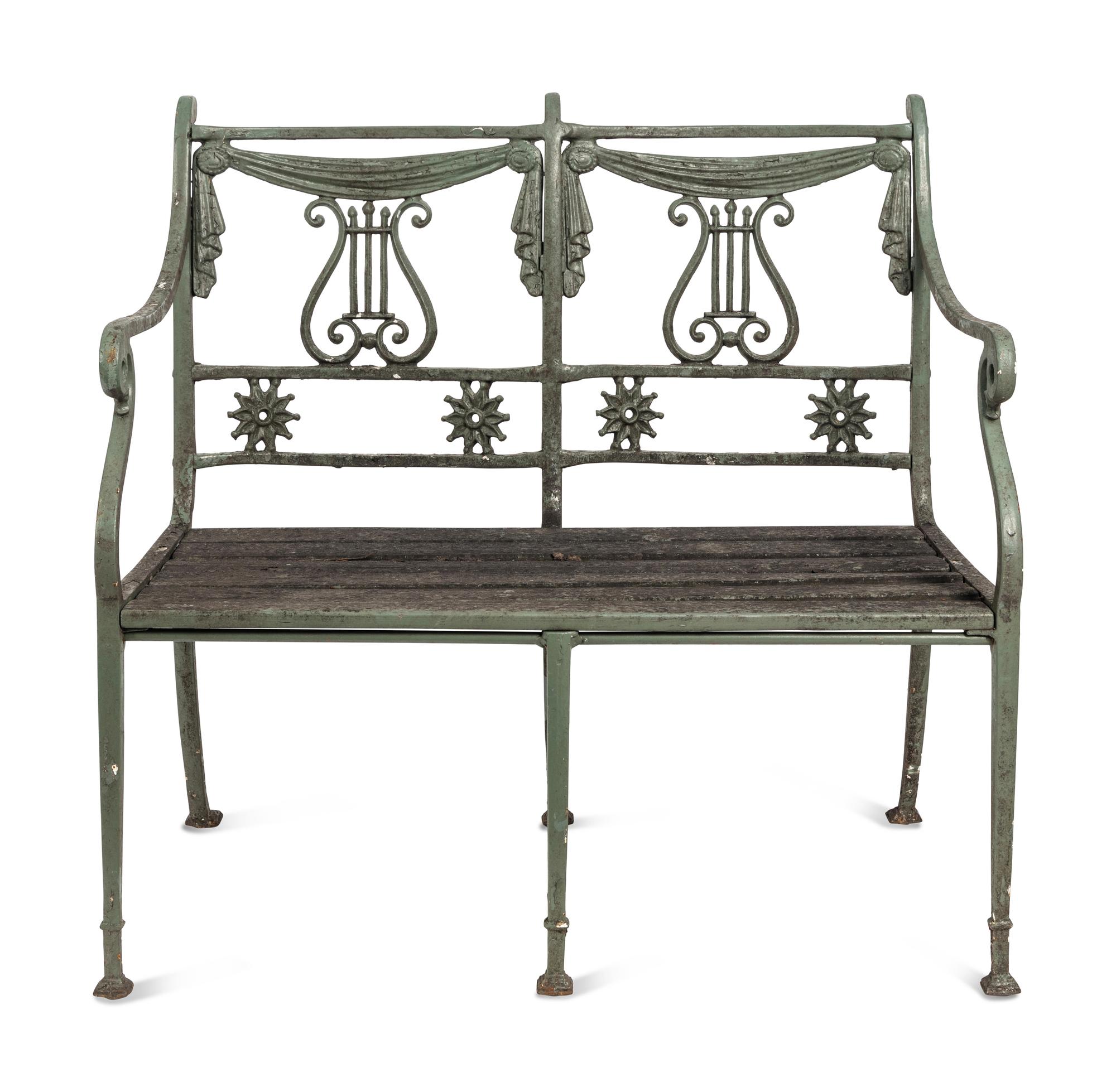 A Painted Metal Garden Furniture Suite