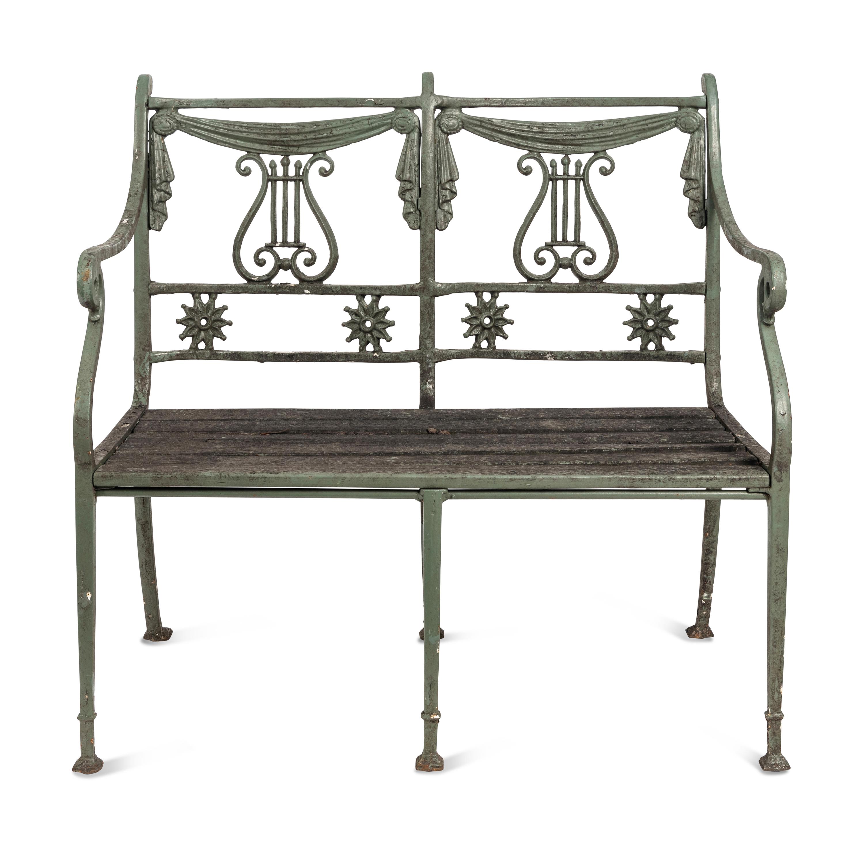 A Painted Metal Garden Furniture Suite