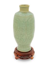 A Longquan Celadon Glazed Incised Vase
