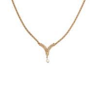 Yellow Gold, Diamond, and Pearl Necklace