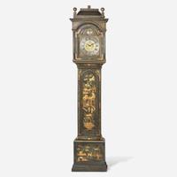 A George I style green japanned tall case clock The case 20th century, the works signed William Sprunt Edzell, 18th century and later