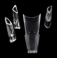 A Baccarat Glass Bowl and Three Baccarat Vases