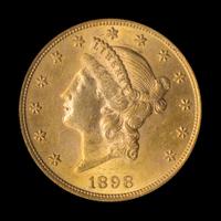 A United States 1898 Liberty Head $20 Gold Coin