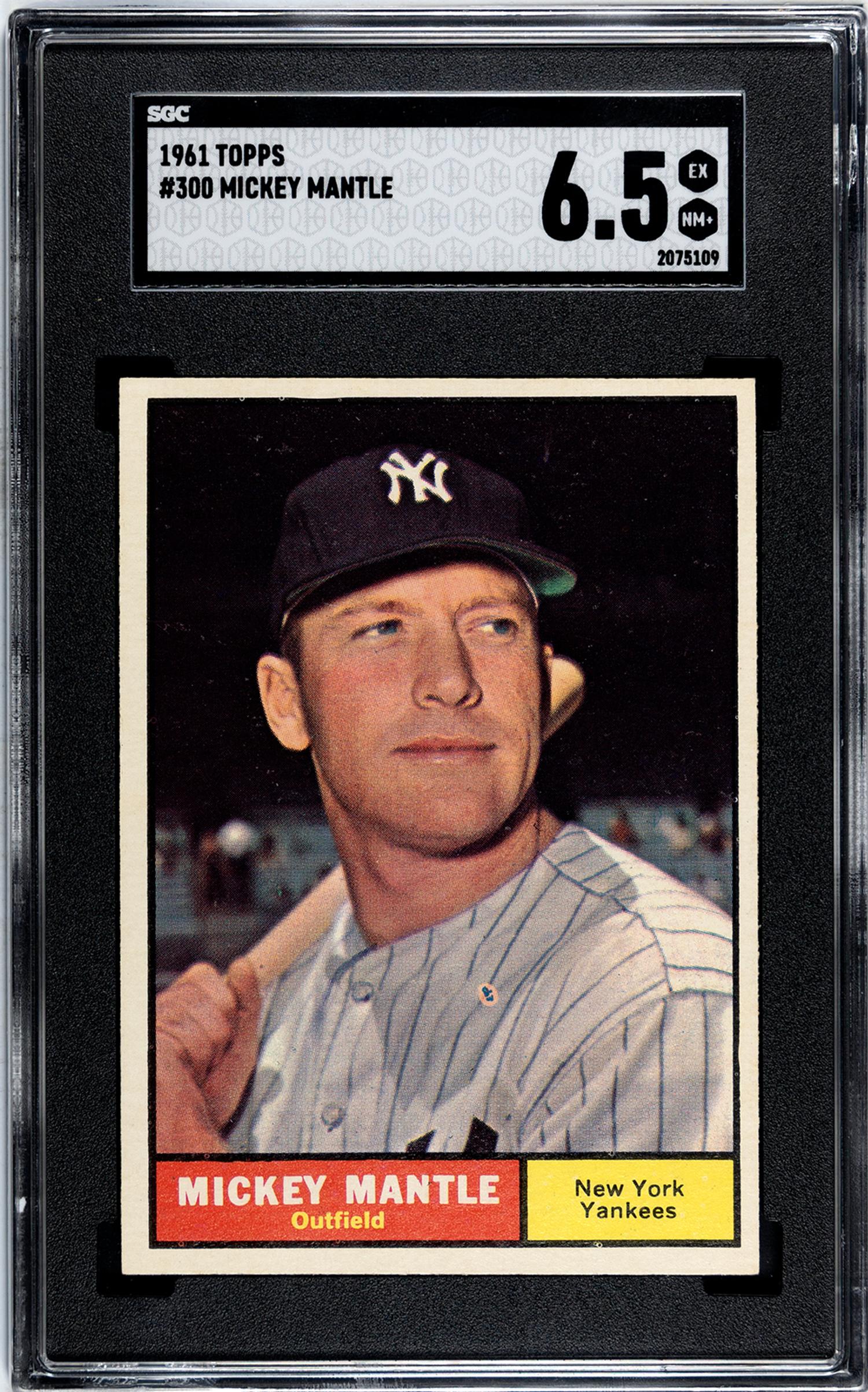 A 1961 Topps Mickey Mantle Baseball Card No. 300 (SGC 6.5 EX/NM+)