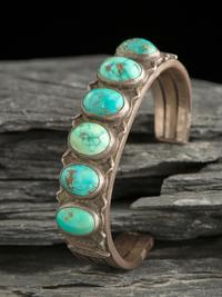 Navajo Silver and Turquoise Cuff Bracelet