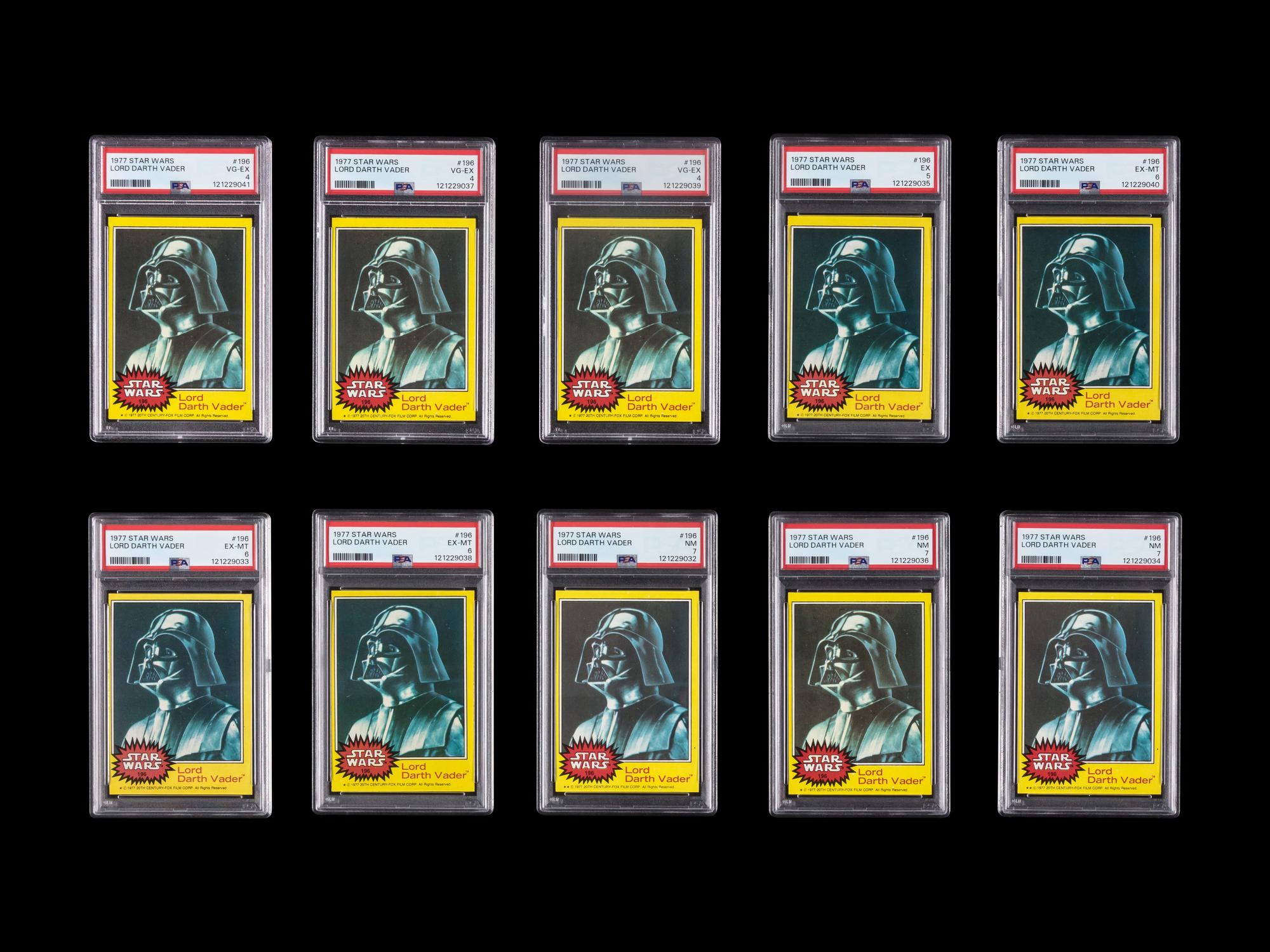 A Collection of 10 PSA Graded 1977 Topps Star Wars Lord Darth Vader Cards No. 196