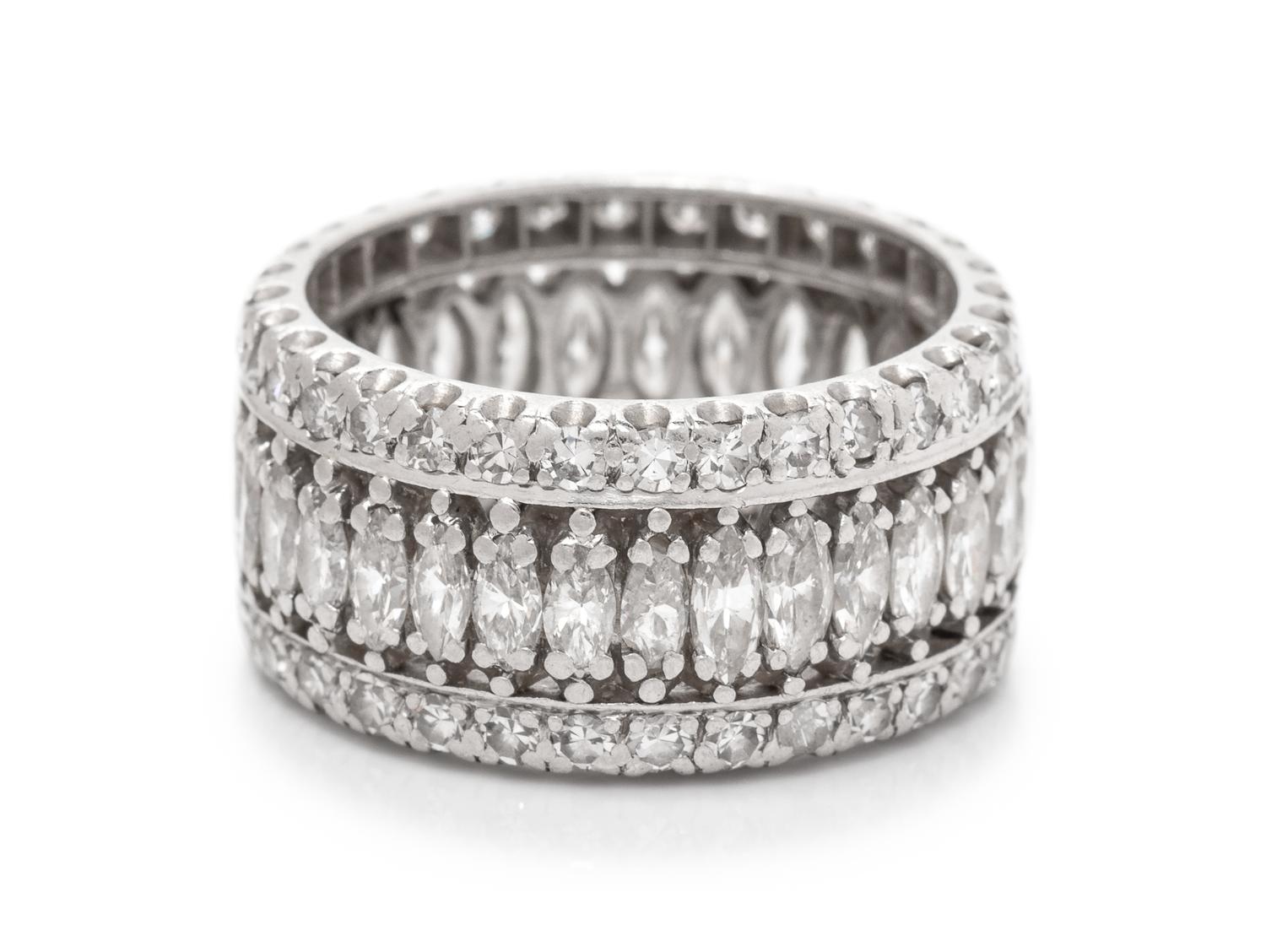 A Platinum and Diamond Ring,