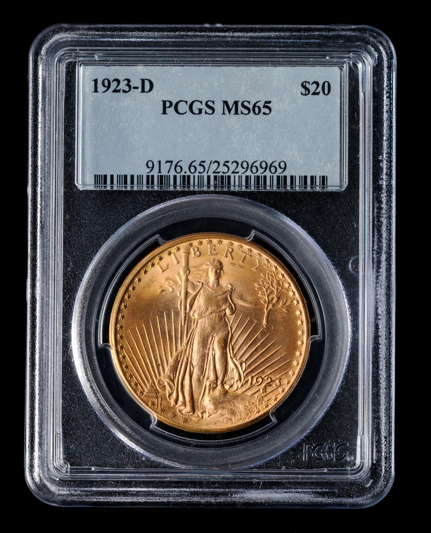 A United States 1923-D St. Gaudens $20 Gold Coin
