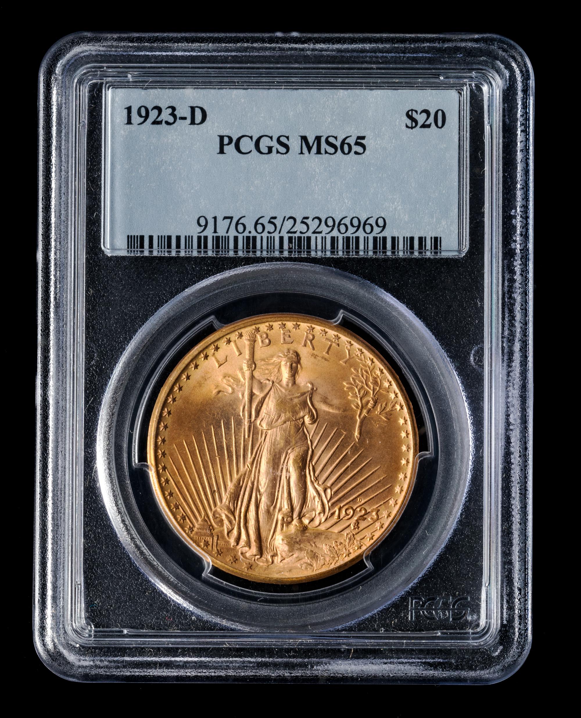 A United States 1923-D St. Gaudens $20 Gold Coin