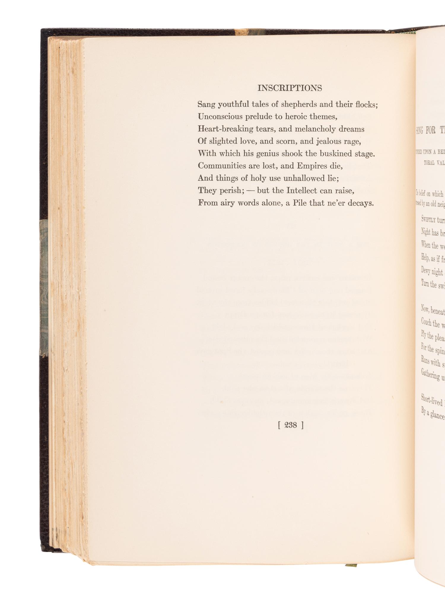 WORDSWORTH, William (1770-1850). The Complete Poetical Works of William Wordsworth . Boston and New York: Houghton Mifflin Company, 1910-1911.