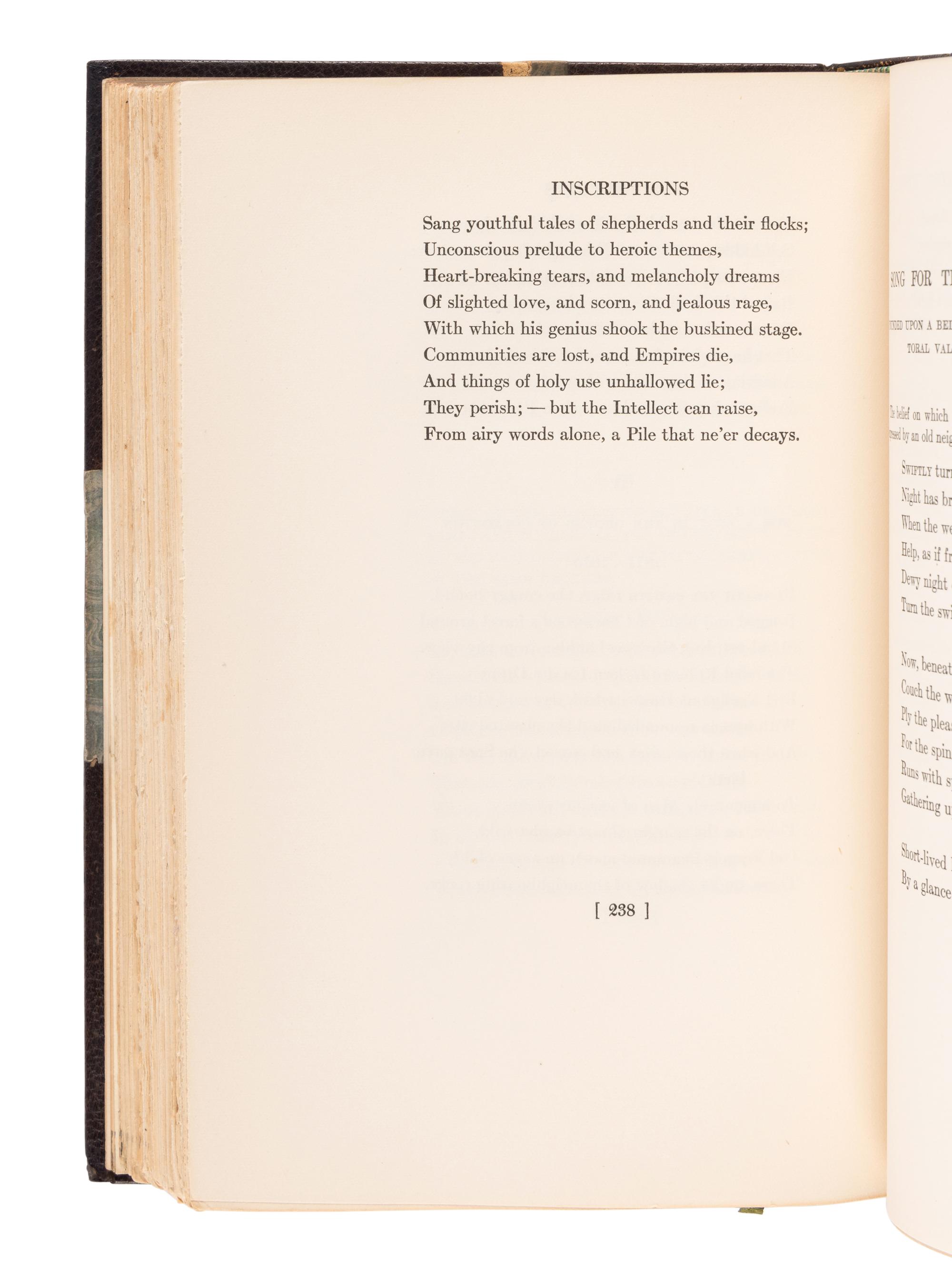 WORDSWORTH, William (1770-1850). The Complete Poetical Works of William Wordsworth . Boston and New York: Houghton Mifflin Company, 1910-1911.