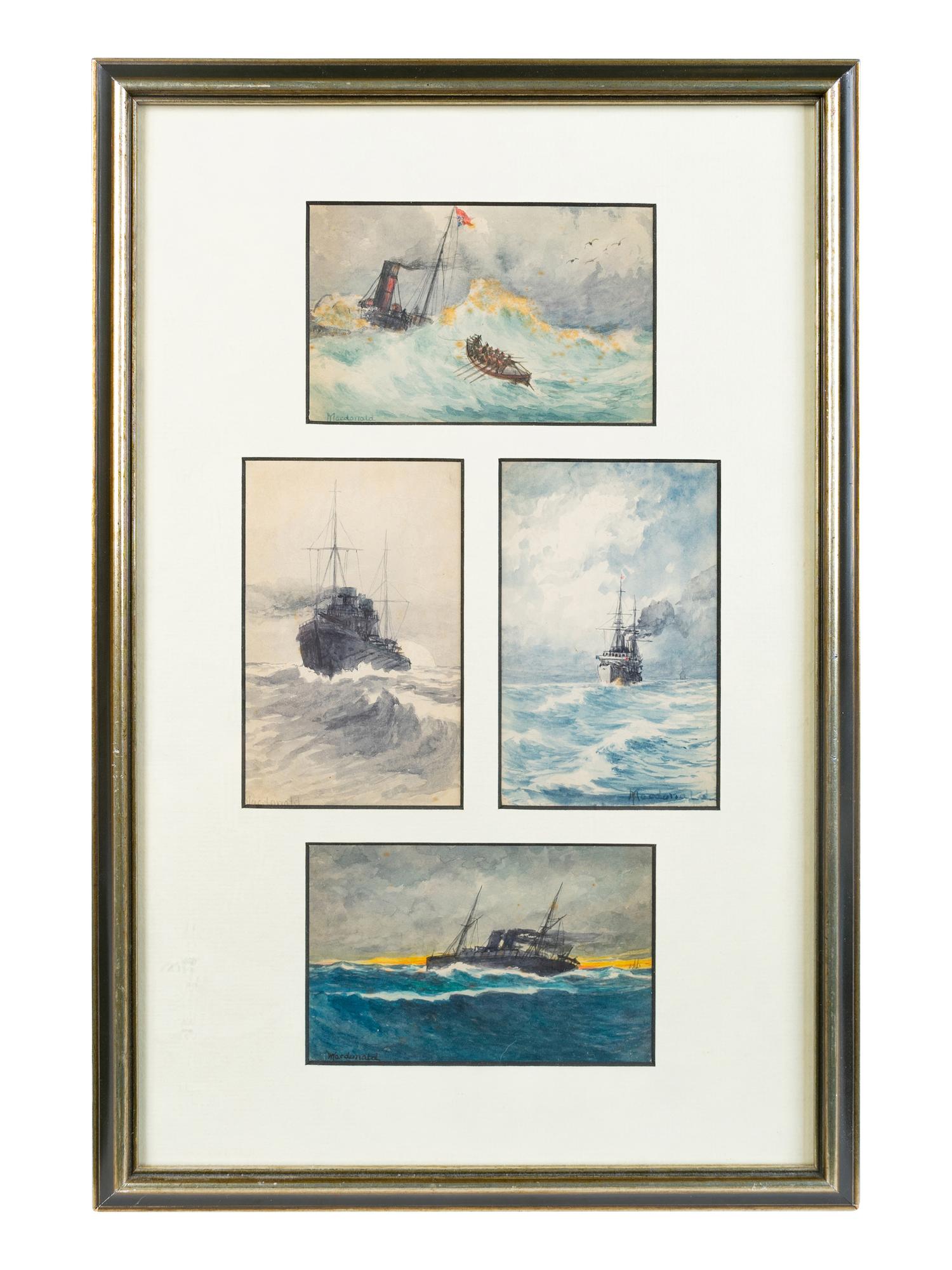 A Collection of Miniature American Nautical Watercolors — 20TH CENTURY