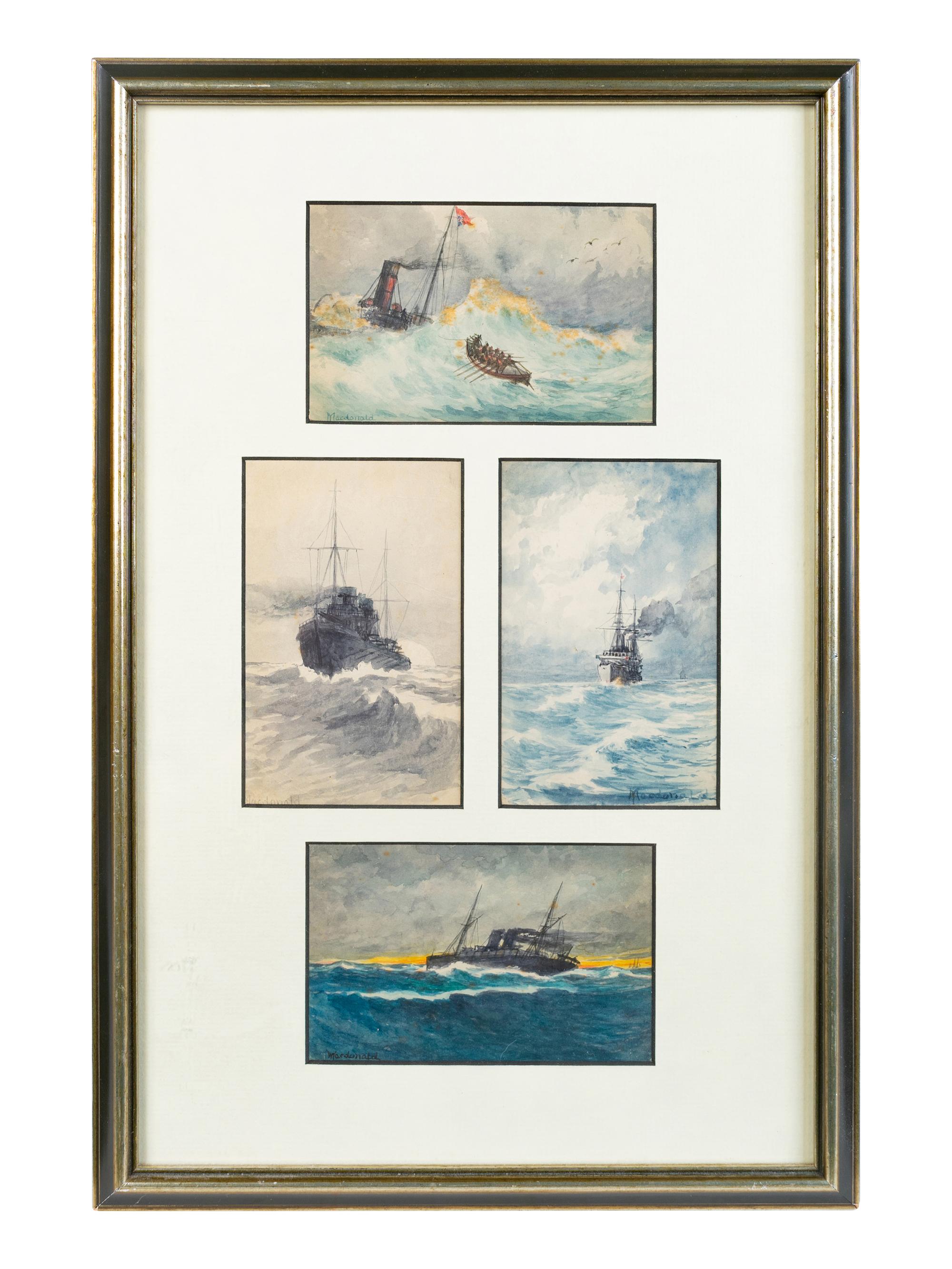 A Collection of Miniature American Nautical Watercolors — 20TH CENTURY