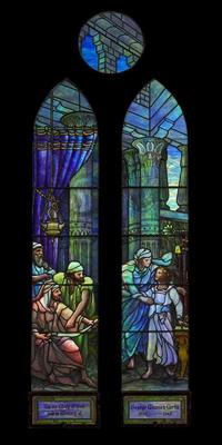 Tiffany Studios "Boy Christ in the Temple", The George Munson Curtis Memorial Window, St. Andrew's Episcopal Church, Meriden, Connecticut, 1917