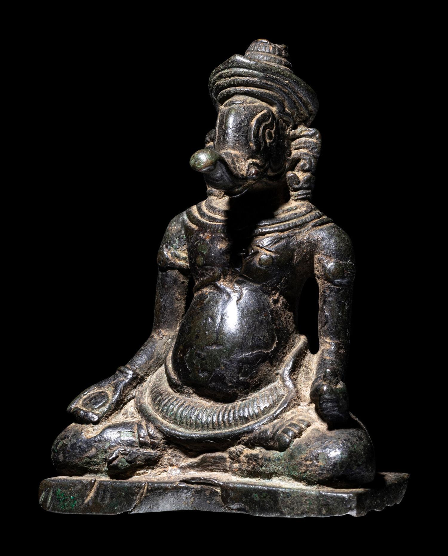 Two Khmer Bronze Figures of Ganesha