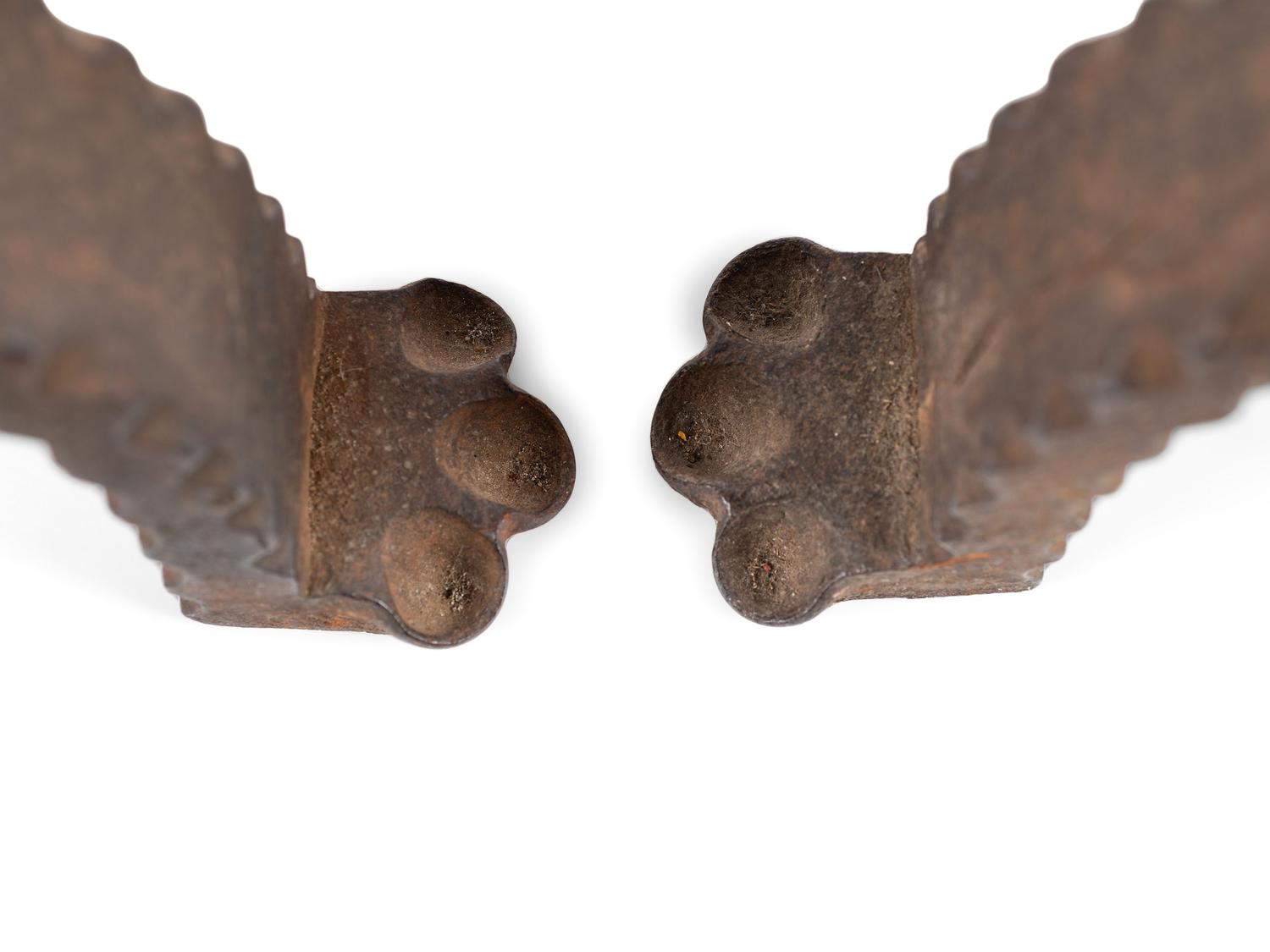 A Pair of Cast Iron Caribou Andirons