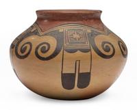 Pottery Jar, with Eagle Tail Pattern