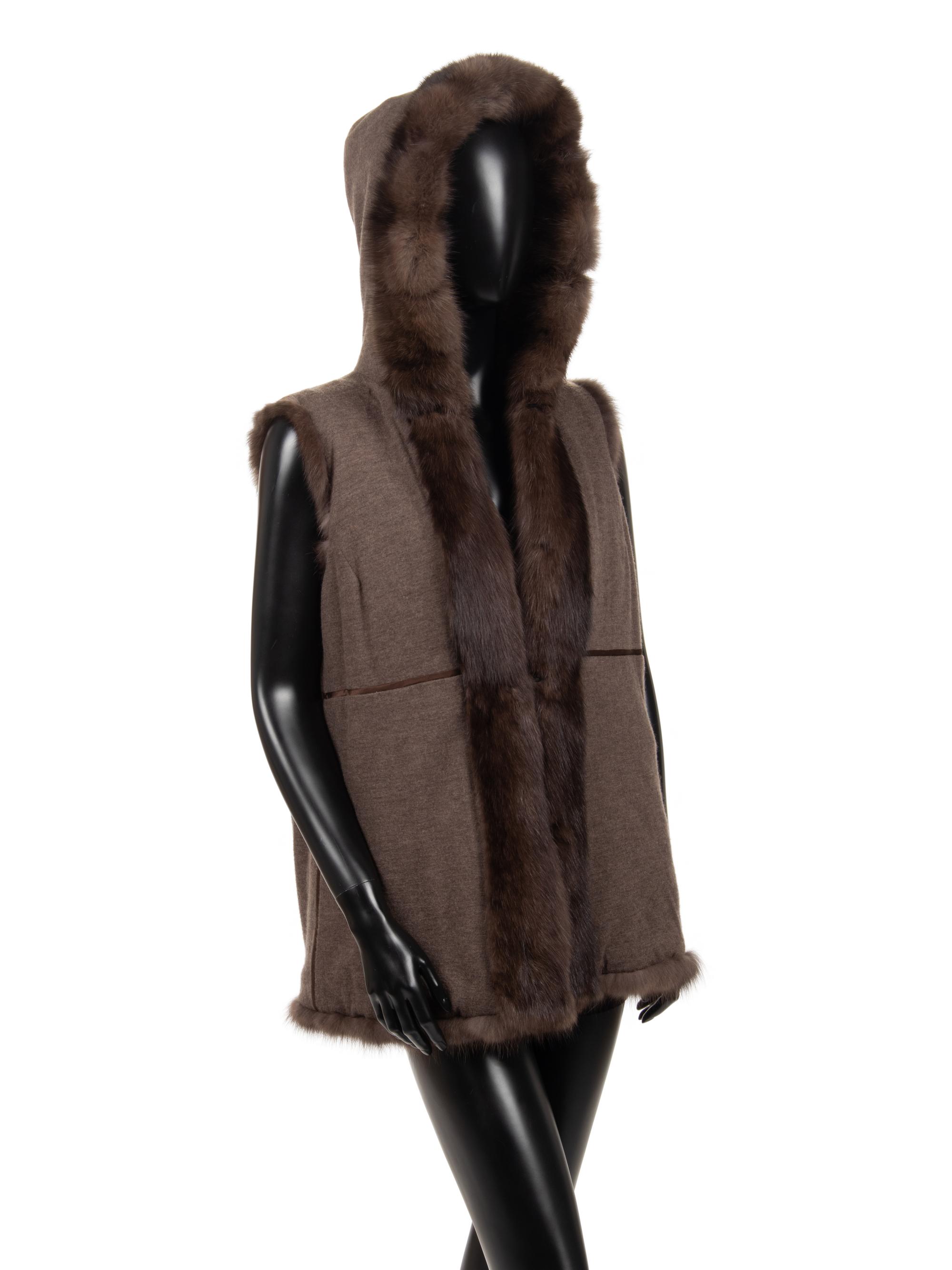 Mink Fur Hooded Vest, Attributed to J. Mendel
