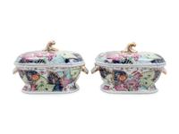 A Collection of Mottahedeh Tobacco Leaf Porcelain Articles