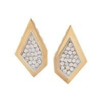 YELLOW GOLD AND DIAMOND EARCLIPS