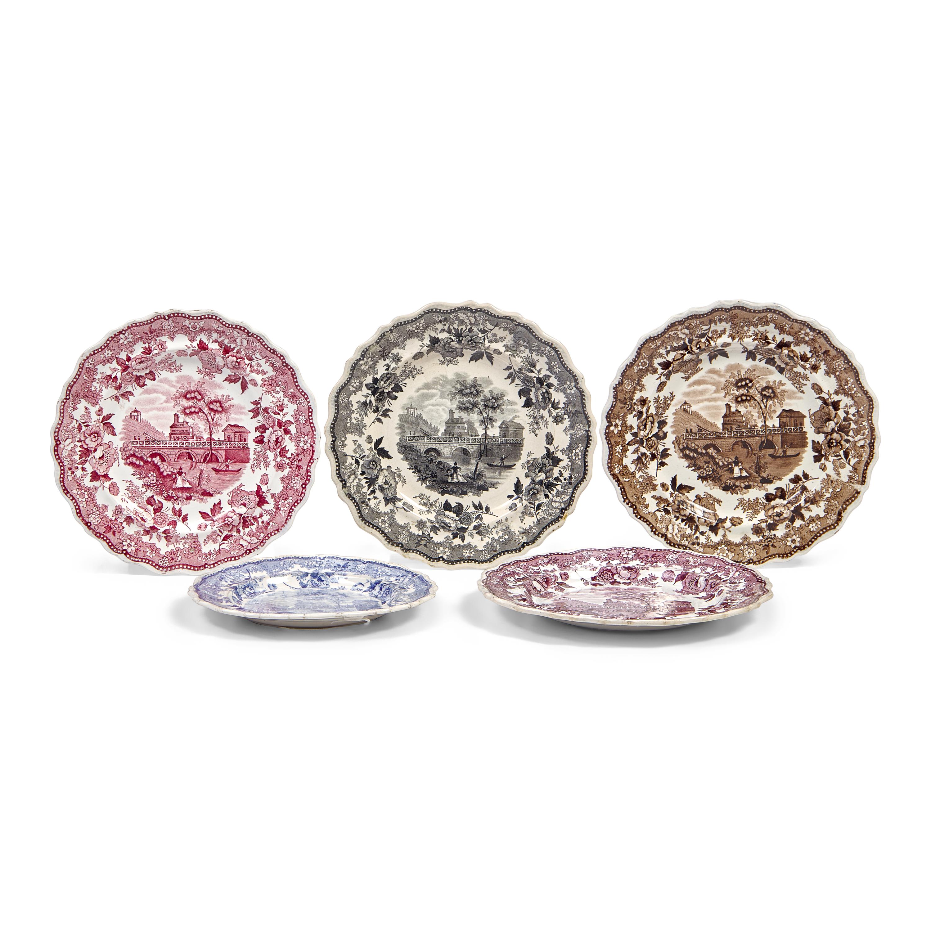 A Group of Staffordshire Historical Transferware Tablewares of Philadelphia and Pennsylvania Interest, J. &amp; J. Jackson and Enoch Wood &amp; Sons and others, 19th Century