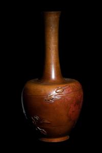 A Japanese Bronze Bottle Vase