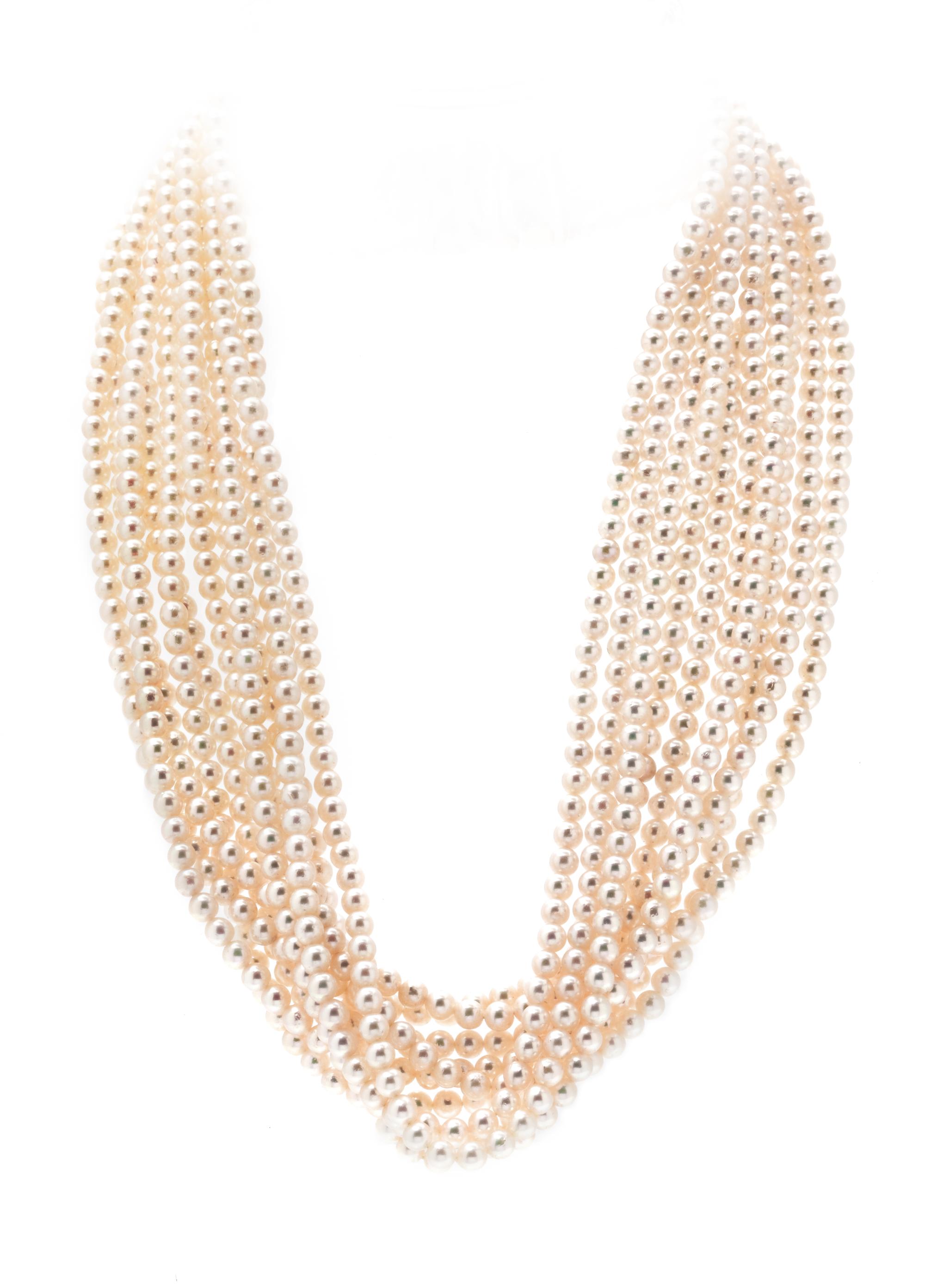 TIFFANY & CO., CULTURED PEARL AND DIAMOND TORSADE NECKLACE