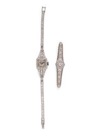 COLLECTION OF PLATINUM AND DIAMOND JEWELRY