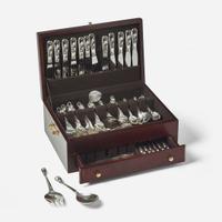 Georg Jensen (Danish, 1866-1935) A Sterling Flatware Service for Twelve in the "Blossom" Pattern, Georg Jensen, Denmark, designed 1919, the present lot late 20th century