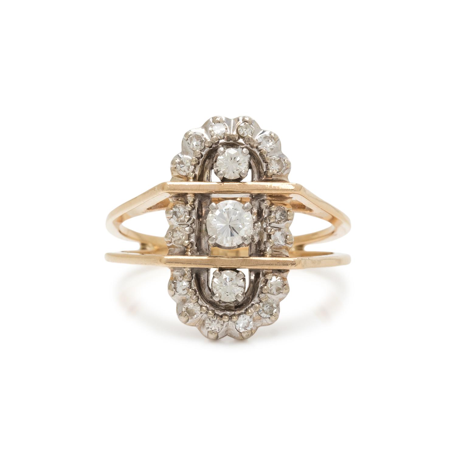 BICOLOR GOLD AND DIAMOND RING