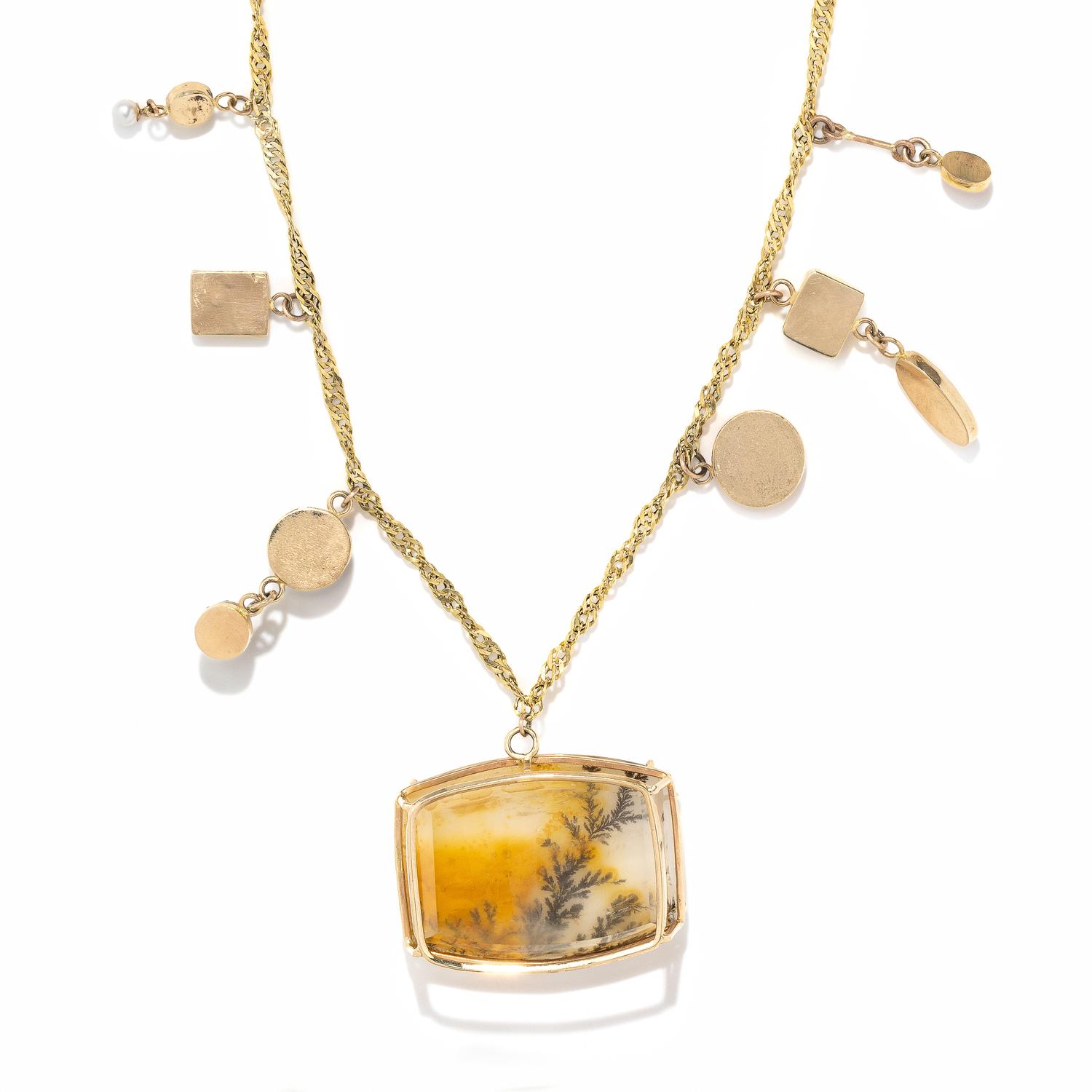 YELLOW GOLD AND MULTIGEM NECKLACE
