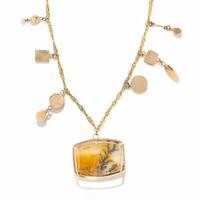 YELLOW GOLD AND MULTIGEM NECKLACE